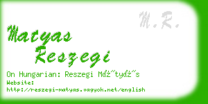 matyas reszegi business card